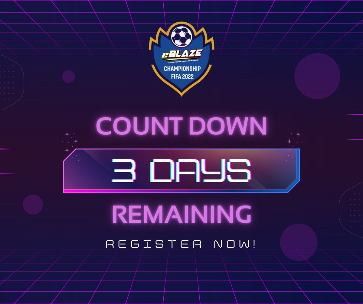 EMKCenter's tweet photo. 04 days left to the eBLAZE Championship Fifa 2022!
Registration link https://t.co/n6y7N6pAux

Inbox for details or click here https://t.co/1UzipMhfnn
#emkcenter #eblaze #esports #tournament #fifa https://t.co/XZVfuNjMlU