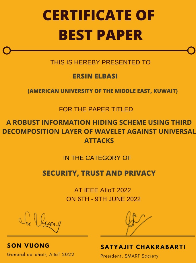 ersinelbasi's tweet photo. The recent paper is selected best paper in AIIoT 2022. https://t.co/1JcQFKzBZS