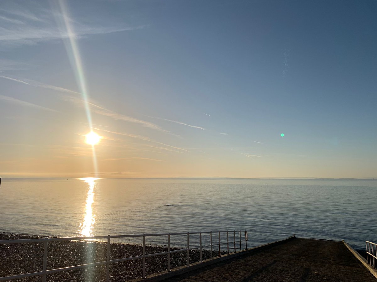 Costa del Penarth this morning ☀️ and a double pier-loop swim to boot