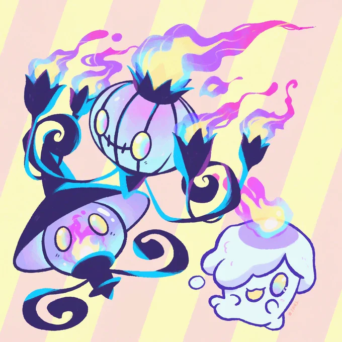 Some spooky lil lamp Pokemon here to light the way... 