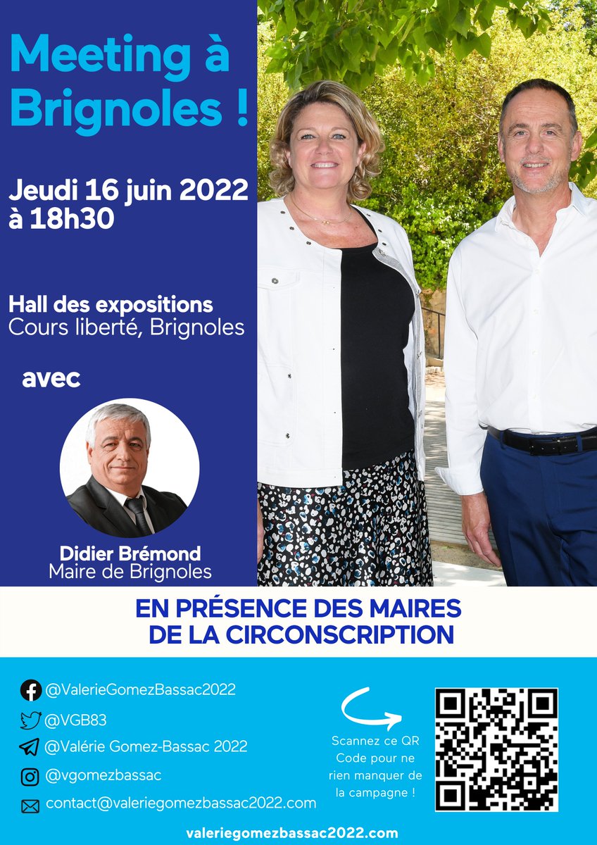 [🔴ANNONCE MEETING🔴]

Je vous donne rendez-vous jeudi à 18h30 au hall des expositions de Brignoles pour mon meeting de fin de campagne ! 

Je vous attends nombreux, partagez autour de vous ! 👏