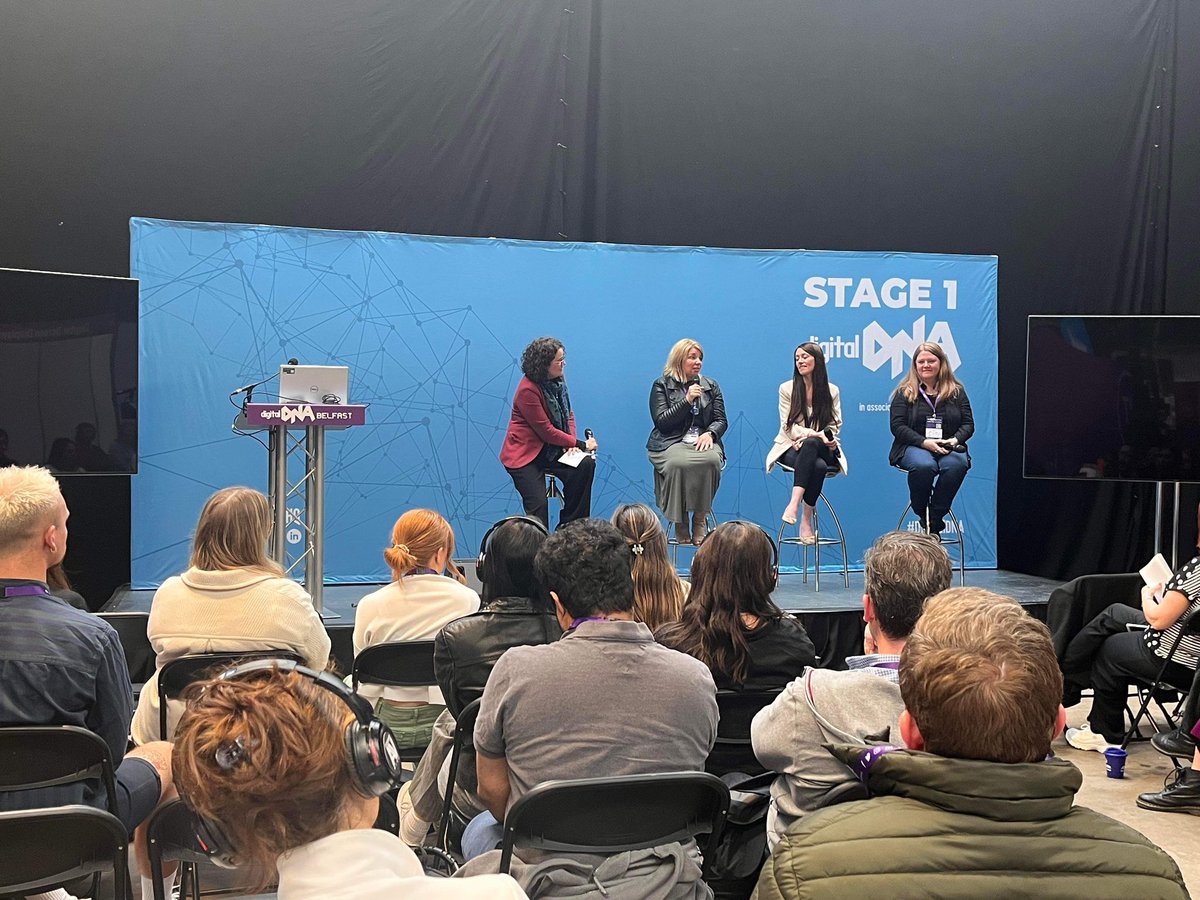 Yesterday was the first day at Digital DNA and we tuned into a fantastic panel led by Claire Nixon on stories and learnings from Women Leaders in Tech. 

Claire was joined by Janine Crosbie, Mintel; Stacy Mallon, Wolfspeed NI and Fustina Donaghy, Ocula Technologies.
