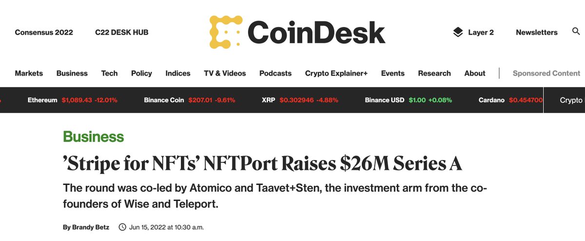 ⚡🎉 We are excited &amp; grateful to announce we’ve raised $26M to become the leading #NFT infrastructure! ⚡🎉

Our mission is to enable developers to build an Internet owned by citizens

Thank you for trusting us <a href="/taavet/">taavet hinrikus</a> <a href="/seikatsu/">Sten Tamkivi</a> <a href="/atomico/">Atomico</a> <a href="/IDEOVC/">IDEO CoLab Ventures</a> <a href="/protocollab/">polymorph</a> &amp; more in 🧵