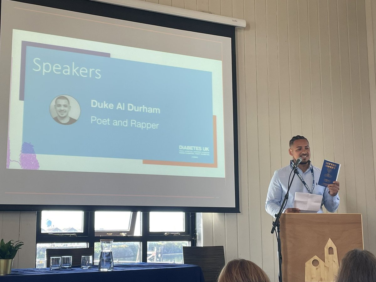 beckylt09's tweet photo. @DukeAlDurham poet @ rapper is now talking about his experiences with with #Diabetes and his book #BitterSweet which is a collection of his work.
Very powerful listening to him reading a one of his poems @DiabetesUKCymru @DPsychNetwork #MissingToMainstream https://t.co/5wxLzBuvz1