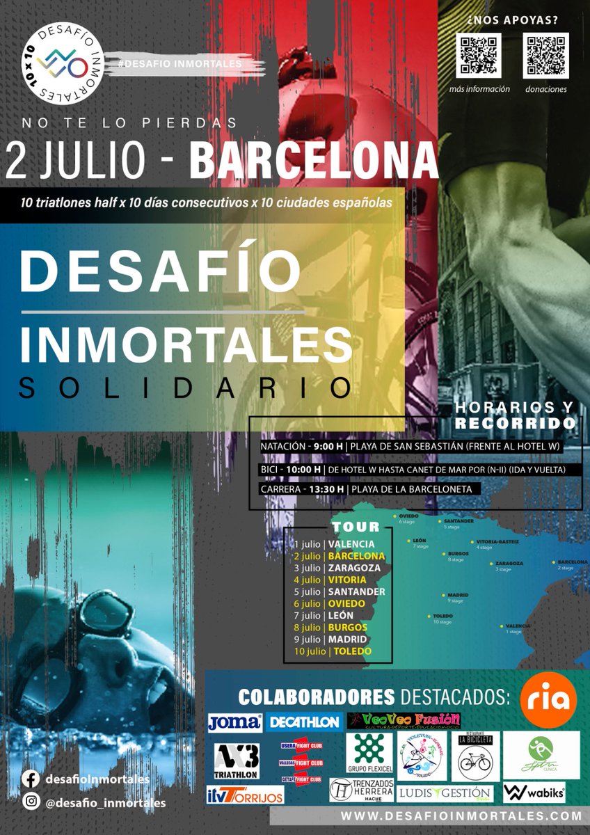 DXinmortales's tweet photo. Buenos días, hoy toca la que será nuestra segunda parada, Barcelona!! 

Os dejamos hilo con circuitos y horarios!! 

#10x10x10DesafioInmortales
#enfermedadesraras
#ataxiacerebelosa https://t.co/nqj6sPnPux