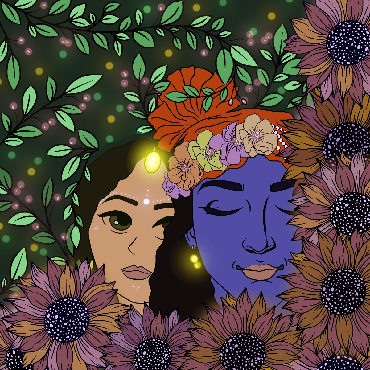 FLORAVIBESNFT's tweet photo. RADHA-KRISHNA 
1/1 art piece on @WazirXNFT 

'Radha-Krishna' are names that cannot be taken without the other. These two names are always spoken in a single breath as if they are one.
#wazirxnft #NFTs #radhakrishna #NFTCommunity https://t.co/TmYjQl0BOL