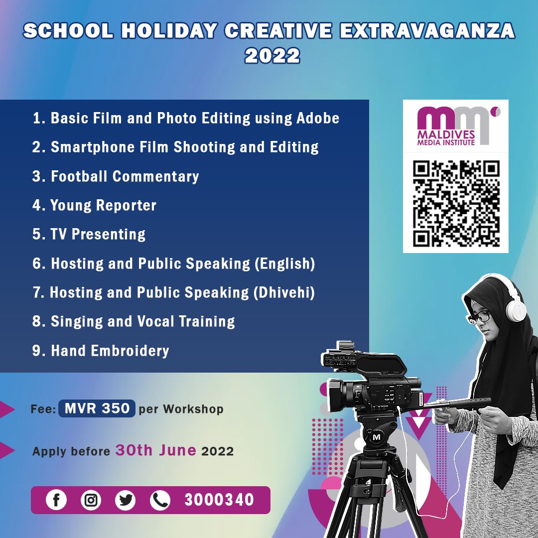 We are back again with the most popular school holiday program in town. Even this year, we have exciting and fun workshops in creative arts and media related fields. Hurry now and join with the application link below
Application Link:
forms.gle/tWkTaQuUKU1YuP…
