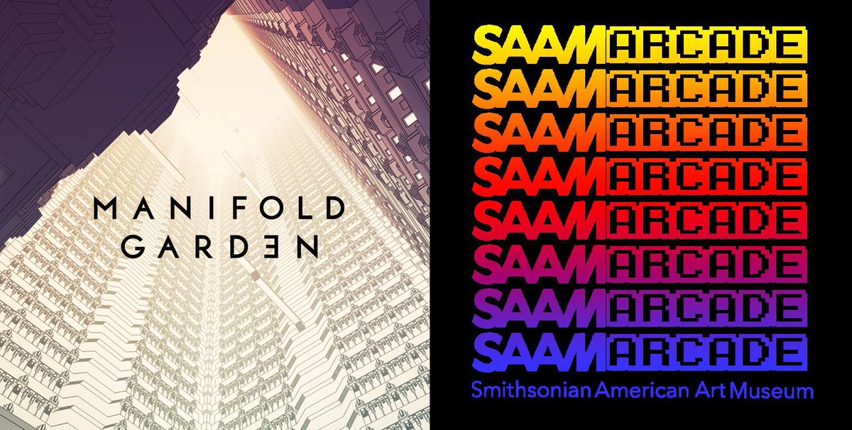 Manifold Garden will be at the Smithsonian
@AmericanArt Museum on Saturday, July 30th, 2022 in Washington DC as part of the SAAM Arcade Exhibit!

This year's theme is "Color, Line and Form".

More info here: s.si.edu/saamgames22 

#atSAAM #SAAMArcade