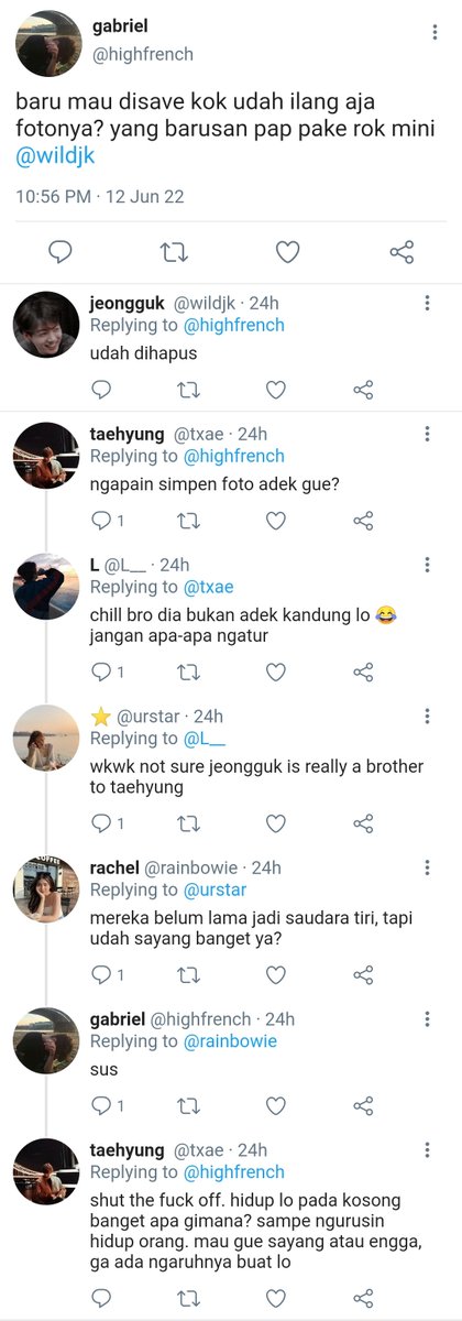 llowrent's tweet photo. Taekook mini au 🔞

— Paso

Dosa terbesar Jeonggvk yaitu melupakan fakta bahwa Tæhyung adalah kakak tirinya. Seseorang yang seharusnya tidak ia desahkan namanya. https://t.co/XwbHuFAcT4