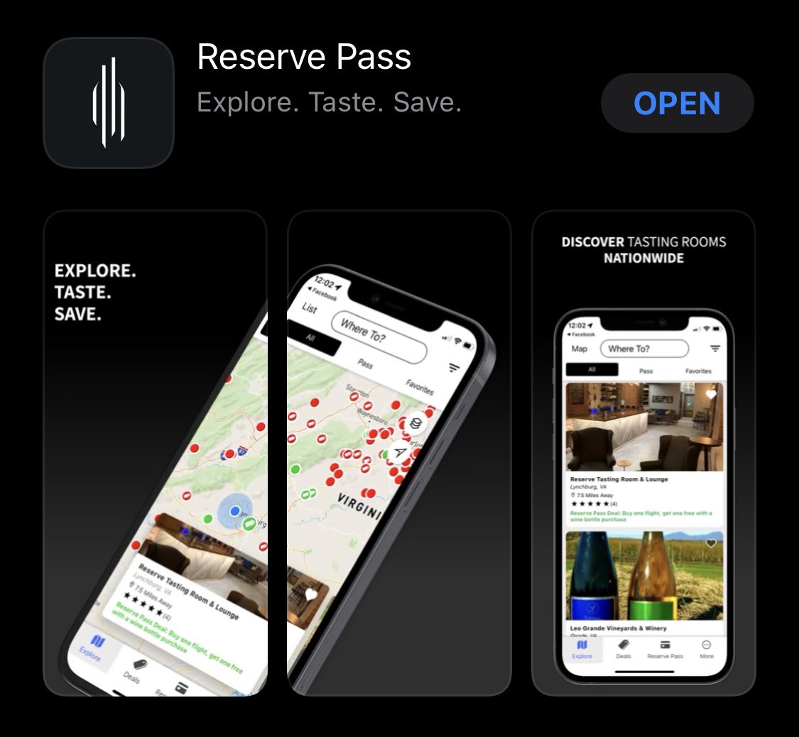 ReservePass's tweet photo. The #ReservePass is live in the App Store!!! Now available to download for Android or iOS 📲🍷 #wineapp #wineryfinder #wine #wines #wineries #wineapp #winelover #winelovers #vineyards https://t.co/CXZHgUv0OZ