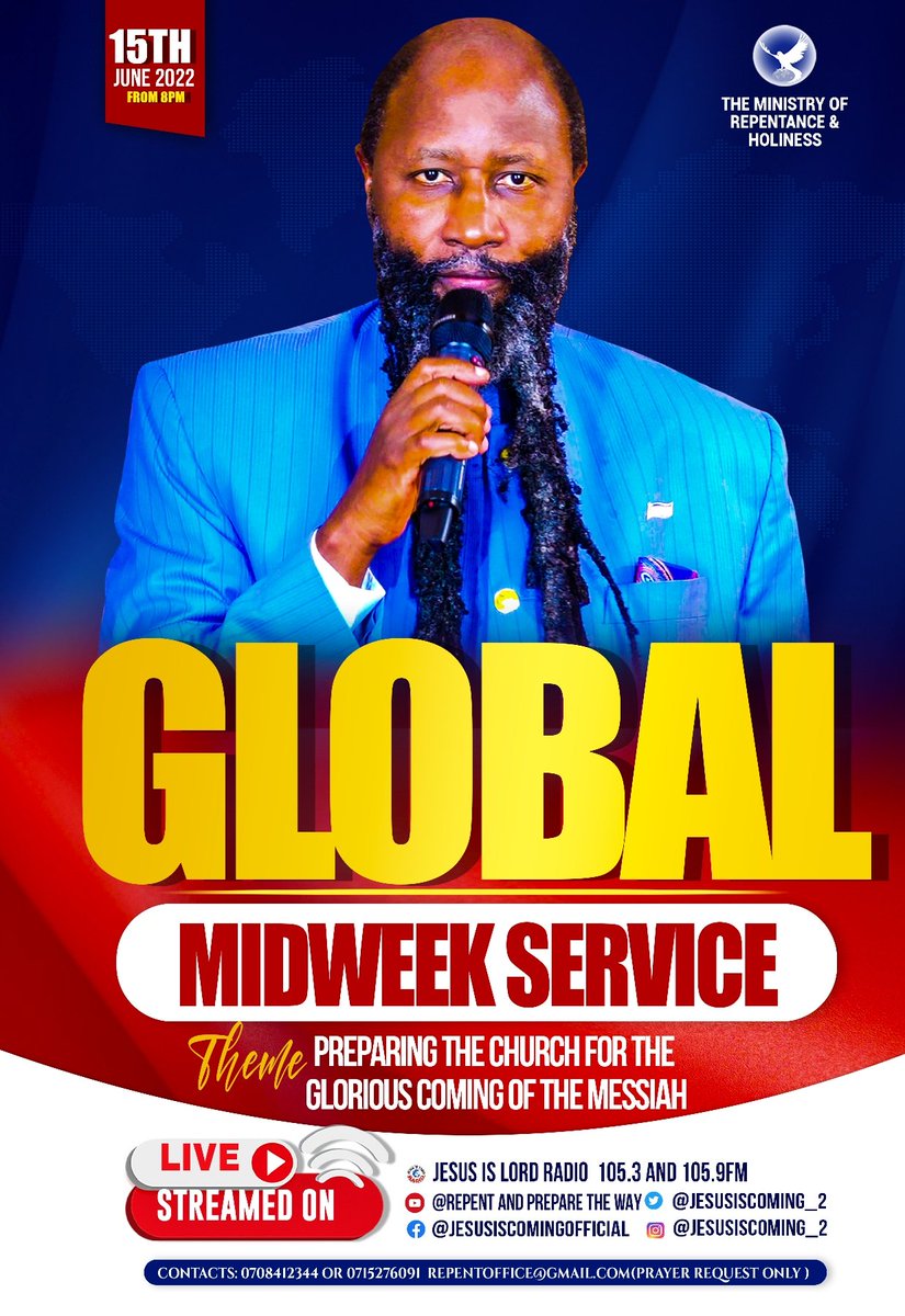 PstLameckSoi's tweet photo. Welcome all for The Global Midweek online Service From Nairobi conducted by The MIGHTIEST MIGHTIEST PROPHETS OF YAHWEH 

Live on Jesus is Lord Radio 

105.3 &amp; 105.9 FM terrestrially

https://t.co/wVN0xzEX2O

https://t.co/UnPi1pkIxc

https://t.co/61tFfFtvI3

Welcome in Jesus Name https://t.co/GE1S2LGVQz