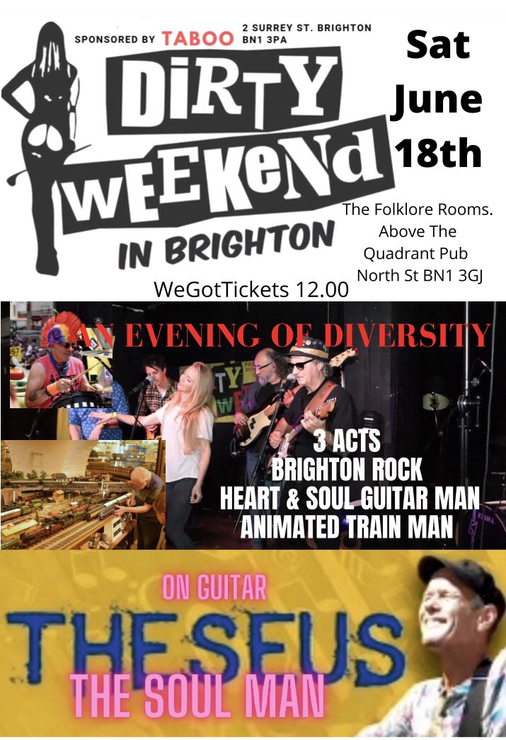 WAMAization's tweet photo. All set 4 Sat night-https://t.co/tEMEWnuaRE we’re ready to Roll #London its gonna be a scorcher in #Brighton Local band Dirty Weekend play originals about @Brighton and Classic Covers #WomensTour @visitlondon #BrightonHens #BrightonWeekend Wanna know more https://t.co/v0ozE0QwA6 https://t.co/Fs4MTBLisr