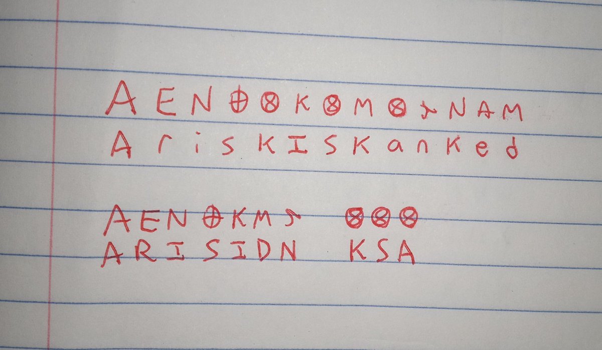 EcclesiaRocks's tweet photo. A possible #ZodiacKiller #Z13 solution
My name is ---
A risk I skanked
#SplitAlphabet #Cipher - #Riddle - Circled 8's shift 8
#USA #Codes #California #SanFrancisco #ColdCase #BreakingNews https://t.co/y47aBtEhBU
