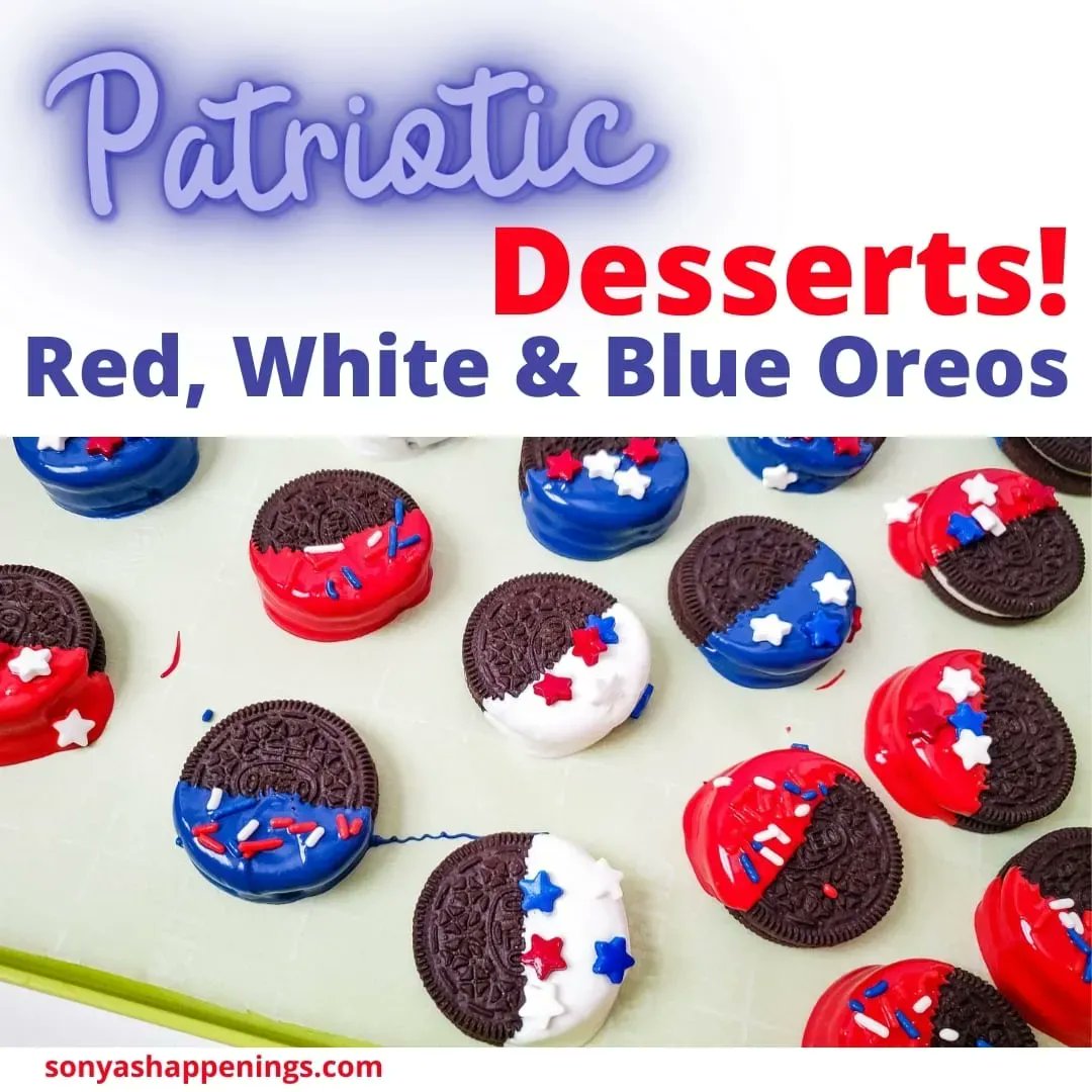 celebratehavfun's tweet photo. Red White And Blue Oreos only require 3 ingredients. They are very easy to make and are a GREAT #Patrioticdessert. #IndependenceDay #3ingredientdessert #Oreodessertrecipe #simpletomake https://t.co/y3ZtaGG24Z https://t.co/RFzx267Yv0