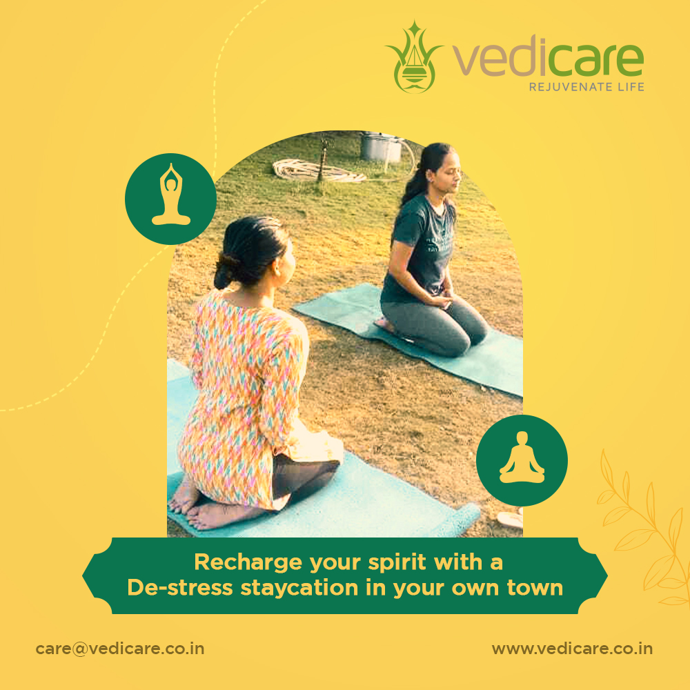 helloVedicare's tweet photo. Recharge your spirit with a De-stress staycation in your own town 🧘‍♀️🧘‍♂️ 
#Ayurveda #Rejuvenation #care #relax #yoga #meditation #peace #peaceofmind #ayurvedictreatment #ayurvedicmedicine #relexing #Vacation #HealthCare #NaturalLiving #NaturvalTreatment #HealthyLiving https://t.co/pGYUHnf36M