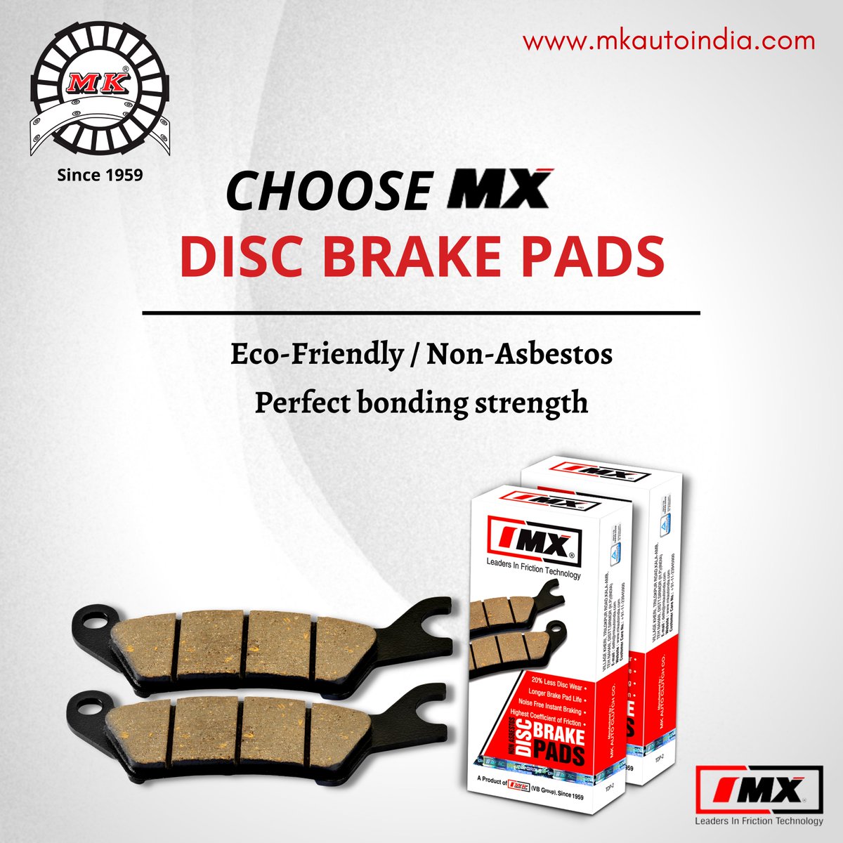 MKAutoIndia's tweet photo. Always choose safety with MX Brakes!

https://t.co/AFQTn65Pvs
info@mkautoindia.com
+91-7290010940

#MKAuto #MKLide #OEMQuality #ClutchParts #ClutchAssembly #automobileindustry #automobilesector #automotiveaftermarket #aftermarket #aftermarketbangladesh #aftermarketsrilanka https://t.co/SBOQY5lsuT