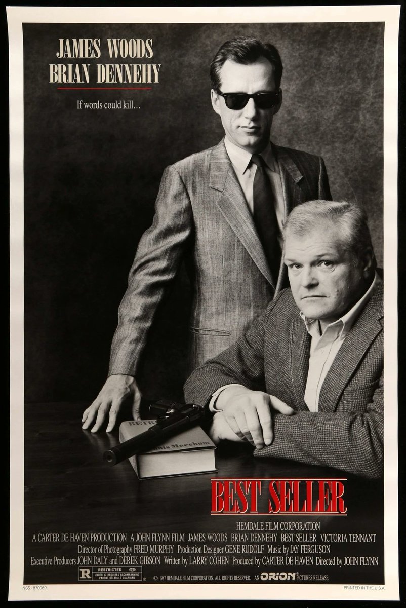 Best Seller (1987) sees a straight-laced true crime writer stalked by an unstable hitman who wants him to write his life story, exposing very powerful people in the process.