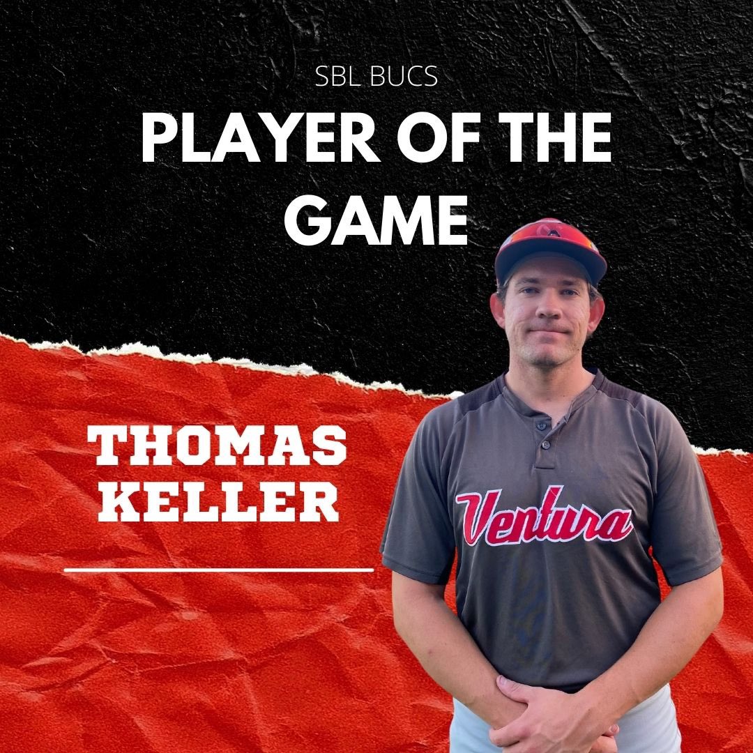 VCBucs's tweet photo. Thomas Keller is today’s SBL Bucs player of the game! 

Keller who typically plays in the infield, took the mound in the final inning and got three outs and the save. 

#vcbucs #summercollegiatebaseball https://t.co/VybETV2PB2