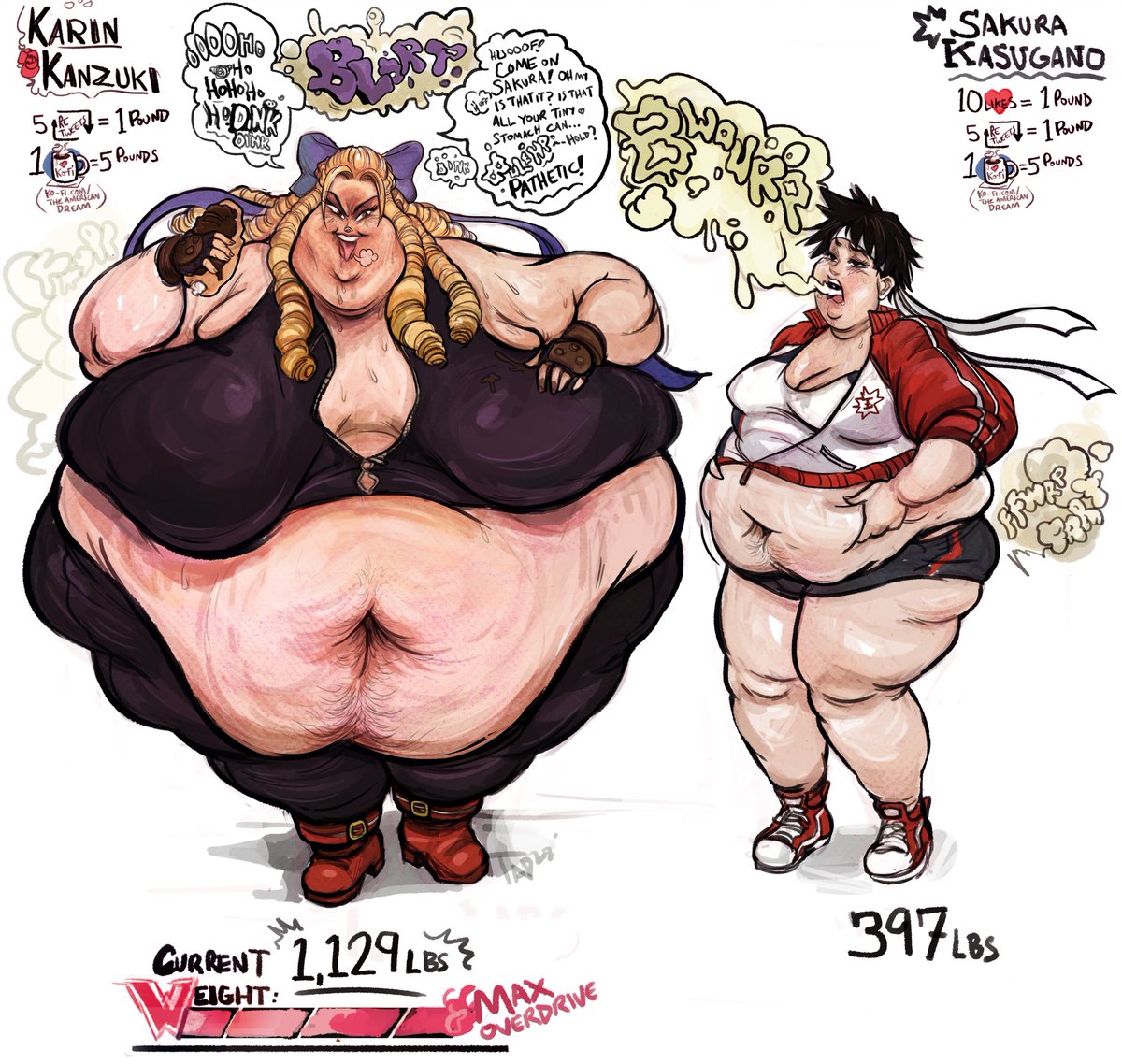 American_Dorimu's tweet photo. Karin Kanzuki WG Drive Pt5!
Current Weight 1,129 lbs 
Sakura Weight 397 lbs
10 ❤️= 1 Pound /.45 kg for Sakura
5 ♻️= 1 Pound/.45 kg for BOTH
1 Ko-Fi ☕️= 5 Pounds/2.25 kg for girl of choice!
donate @ https://t.co/D8GhDZR5Ej
Next is Last Part! Can Sakura catch up? see pic alts below https://t.co/RRq0bFDPb9