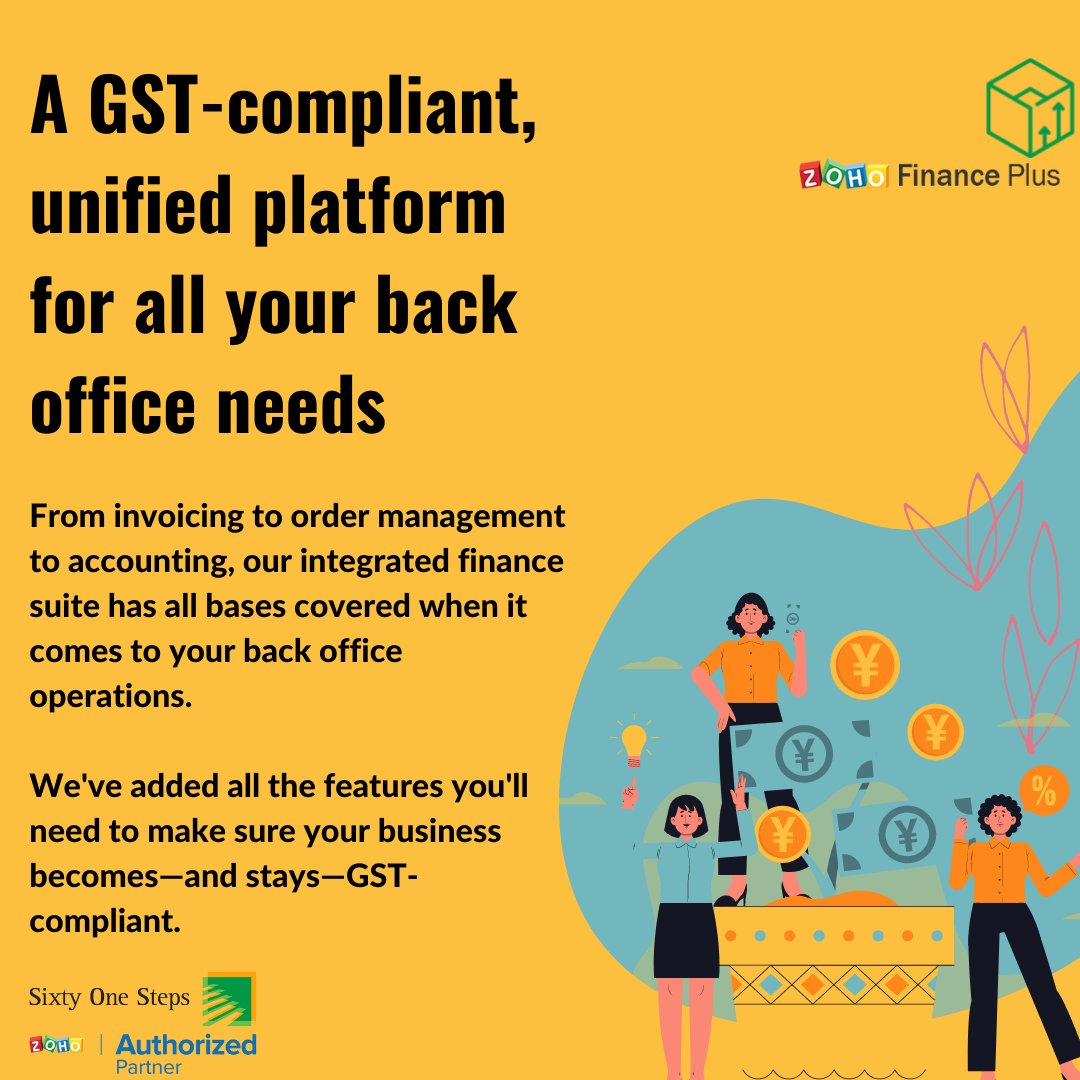 Sixty_One_Steps's tweet image. | Zoho Finance plus |  

All Zoho Finance apps are built from the ground up to work together seamlessly. Information entered in one app will be reflected in the rest, which means your data is up to date.  

Read More - zcu.io/8sKH 

#zohofinanceplus #zoho #finance