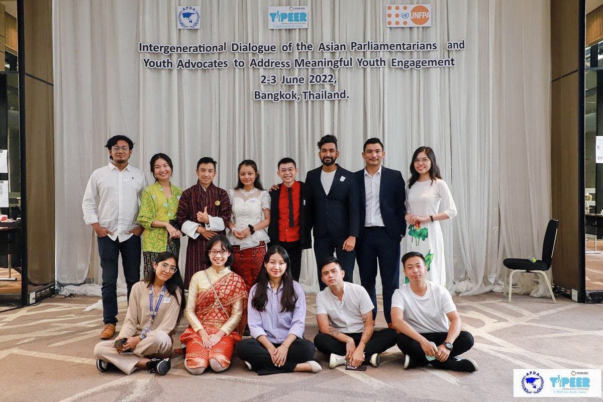 Ram_Dulip's tweet photo. "Intergenerational Dialogue of The Asian Parliamentarians and Youth Advocates On Meaningful Youth Engagement (2022)" successfully completed as HYBRID Meeting on 2nd and 3rd June in Bangkok, Thailand.
Jointly Organised by #YPEEAP and #APDA . Supported by #UNFPAAPRO
#IGD2022 https://t.co/s2AU6n8ZoH