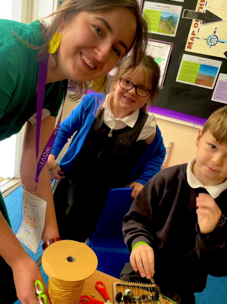 shapenortharts's tweet photo. Fabulous weaving lesson with artist @ElnazYazdani for our @phf_uk work Yr2,India🇮🇳 ‘Jamil’s Clever Cat’ Teachers,Artist &amp; 60 pupils totally engaged using textiles to develop new creative practice, cross curricular lessons,growth, confidence, as well as have FUN in the classroom🙌 https://t.co/BUqKVejV77