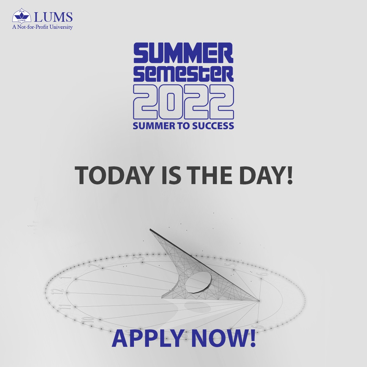 LifeAtLUMS's tweet photo. Applications for the Summer Semester July Session close today! Don’t miss the opportunity to spend your summer learning at LUMS & receive an assessment-based transcript & certificate at the end of your course. Apply now!
#SummerToSuccess #LearningWithoutBorders https://t.co/IdhLvFNZst