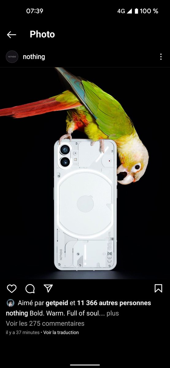 lapausetech's tweet photo. Oooh le jolie iPhone.....
Eu le jolie @nothing Phone (1) https://t.co/3ee78RMkuQ