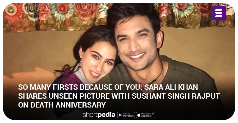 ShortpediaApp's tweet photo. #SushantSinghRajput #Kedarnath co-star #SaraAliKhan dropped an unseen picture with the late actor on #Tuesday and remembered him on his second #deathanniversary. Along with the photo, Sara also penned a #heartfelt note for #Sushant and thanked him for.... https://t.co/6nIaCLayAp