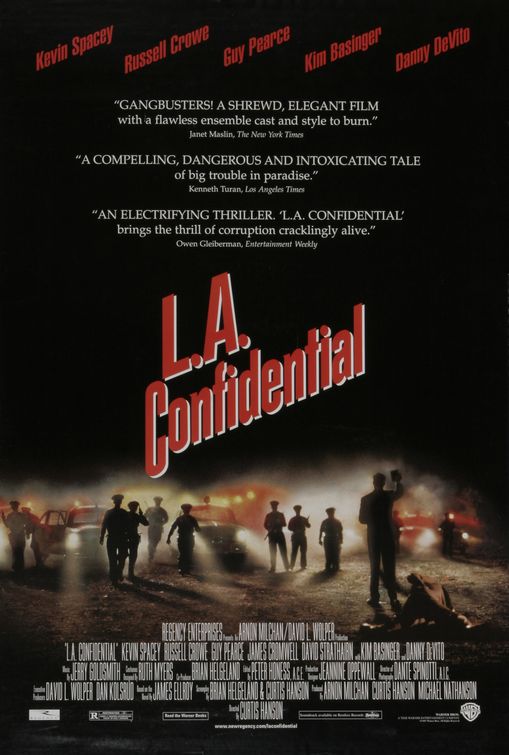 LA Confidential (1997) is still the best detective movie ever made. Three not-so-good cops in post-war Los Angeles come together to unravel the massive conspiracy behind a massacre at the Night Owl Diner.