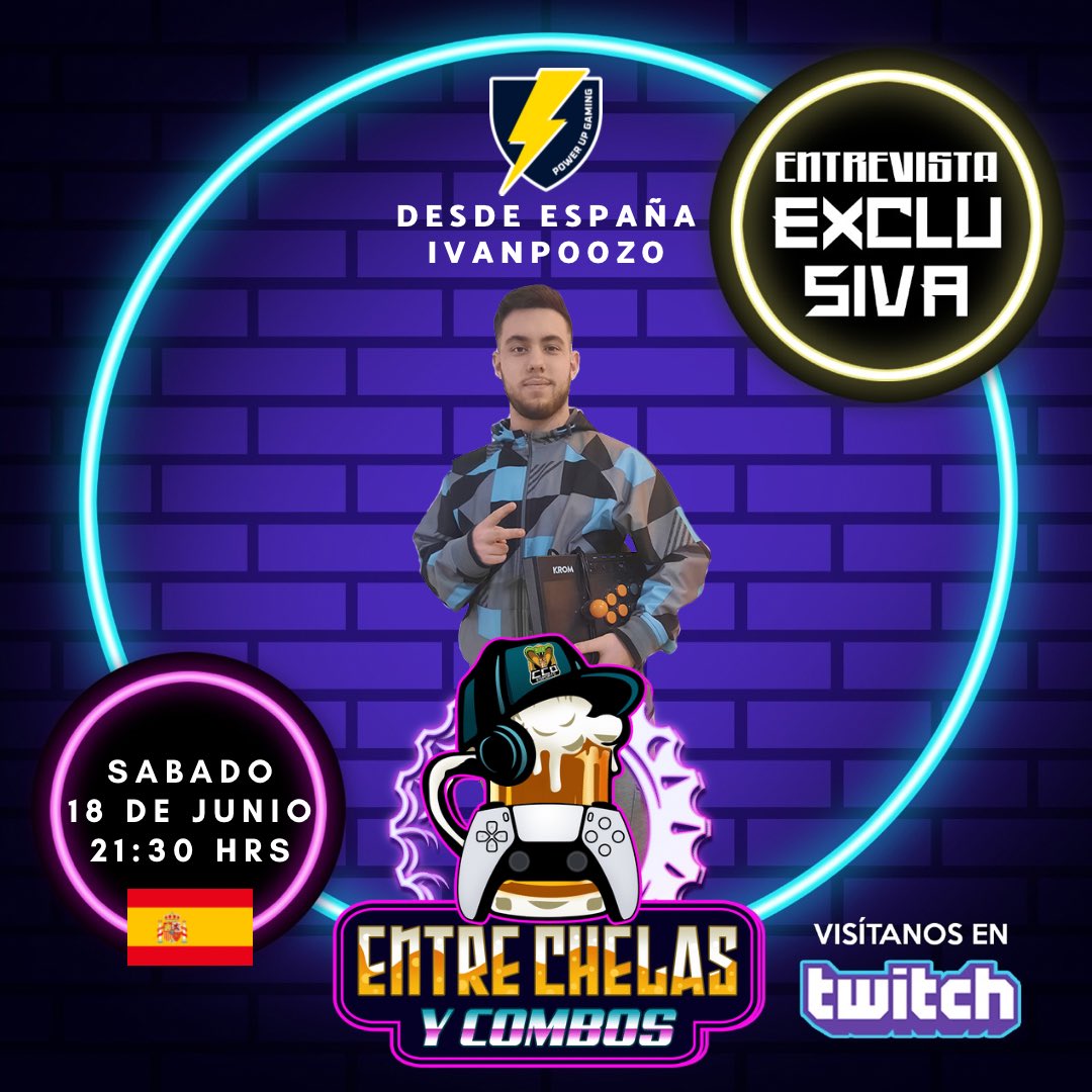 ChelasYCombos's tweet photo. #FGC #España #DBFZ 

🍺 Nos Vamos hasta España este 18 de junio para tener con nosotros al buen @ivanpoozo_ de @PowerUpGaming00 , que nos estará comentando toda su experiencia en el mundo de FGC!!! 

No te lo pierdas.

🇪🇸 21:30hrs
🇲🇽 14:30hrs

Solo por: https://t.co/NQa84JZTXa https://t.co/SBr5JVh0p4