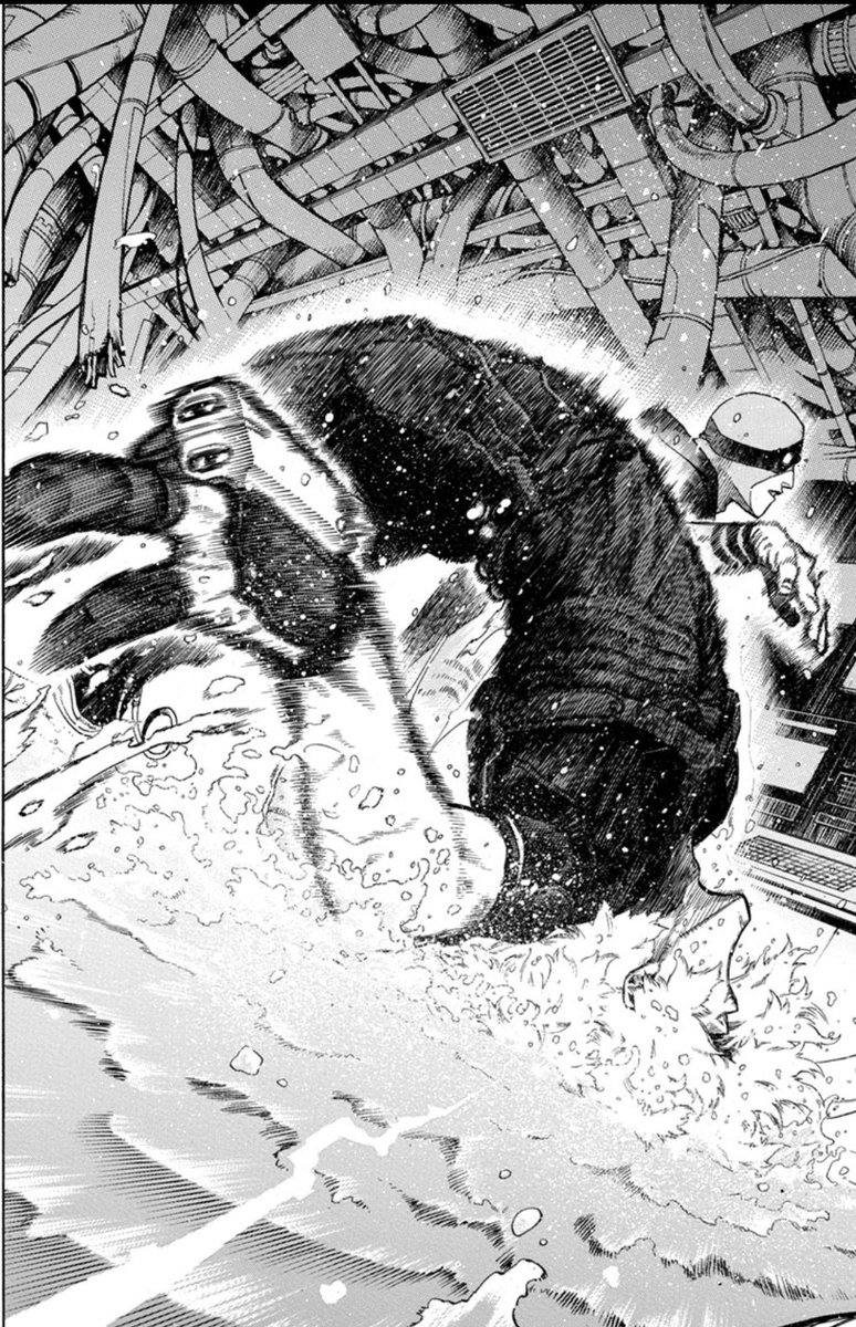 hawkesjournal's tweet photo. 🚫 MHA Season 6 Anime Spoiler 🚫
I'm 100% certain that Present Mic's sound based attack is what woke up Shigaraki in the vestiges world. Hori just had these moments sync up to give the impression that the shock is what did it.
#mha355 isn't an asspull because of chps. 269-270 https://t.co/daW9ea6YAY