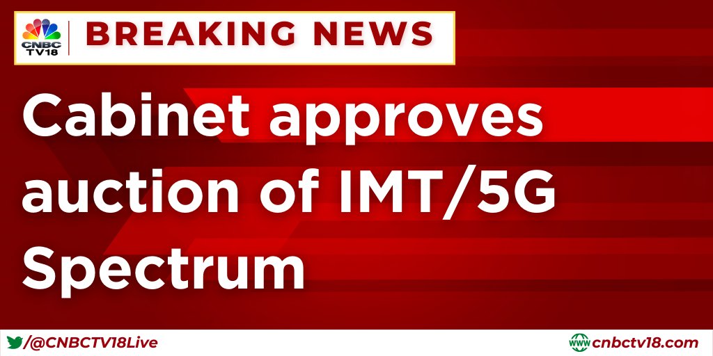 TechDekhoji's tweet photo. 5G action got approval ❤️ Cabinet approves auction of IMT/5G Spectrum https://t.co/CWFGHMziEY
#5G #5Gaction https://t.co/c7lRRGty2G