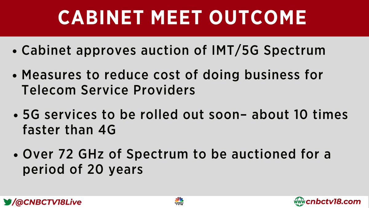 TechDekhoji's tweet photo. 5G action got approval ❤️ Cabinet approves auction of IMT/5G Spectrum https://t.co/CWFGHMziEY
#5G #5Gaction https://t.co/c7lRRGty2G