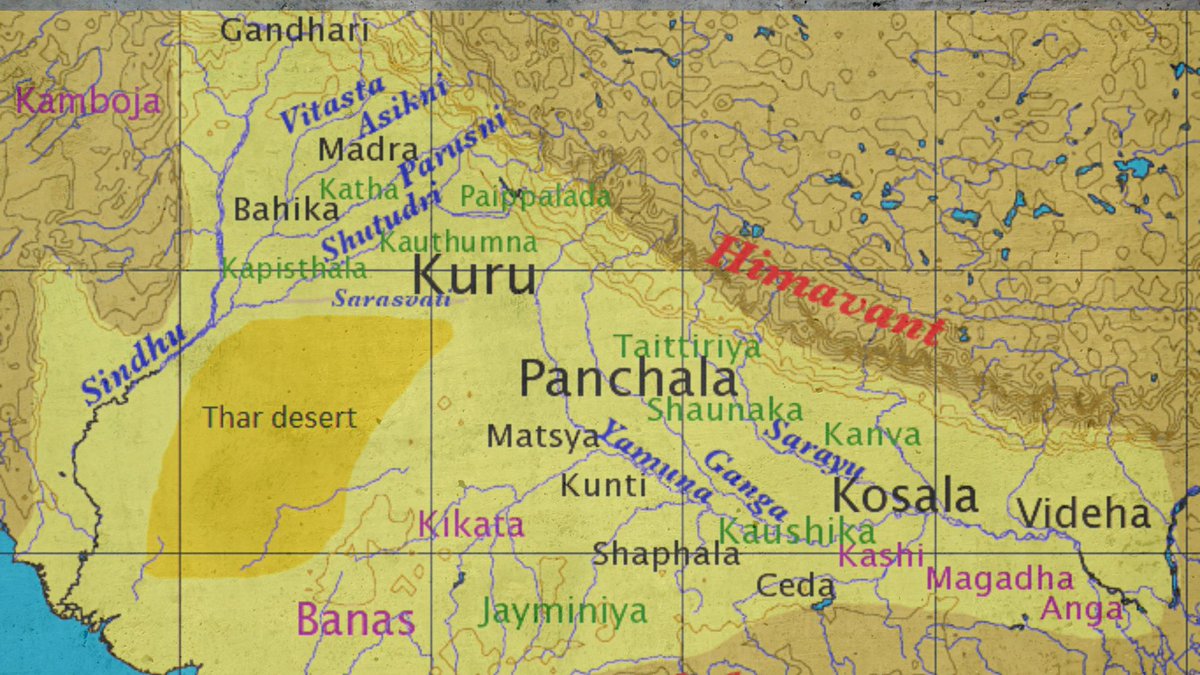 The geography of the Vedic Bharata as per the ShatapathaBrahmana