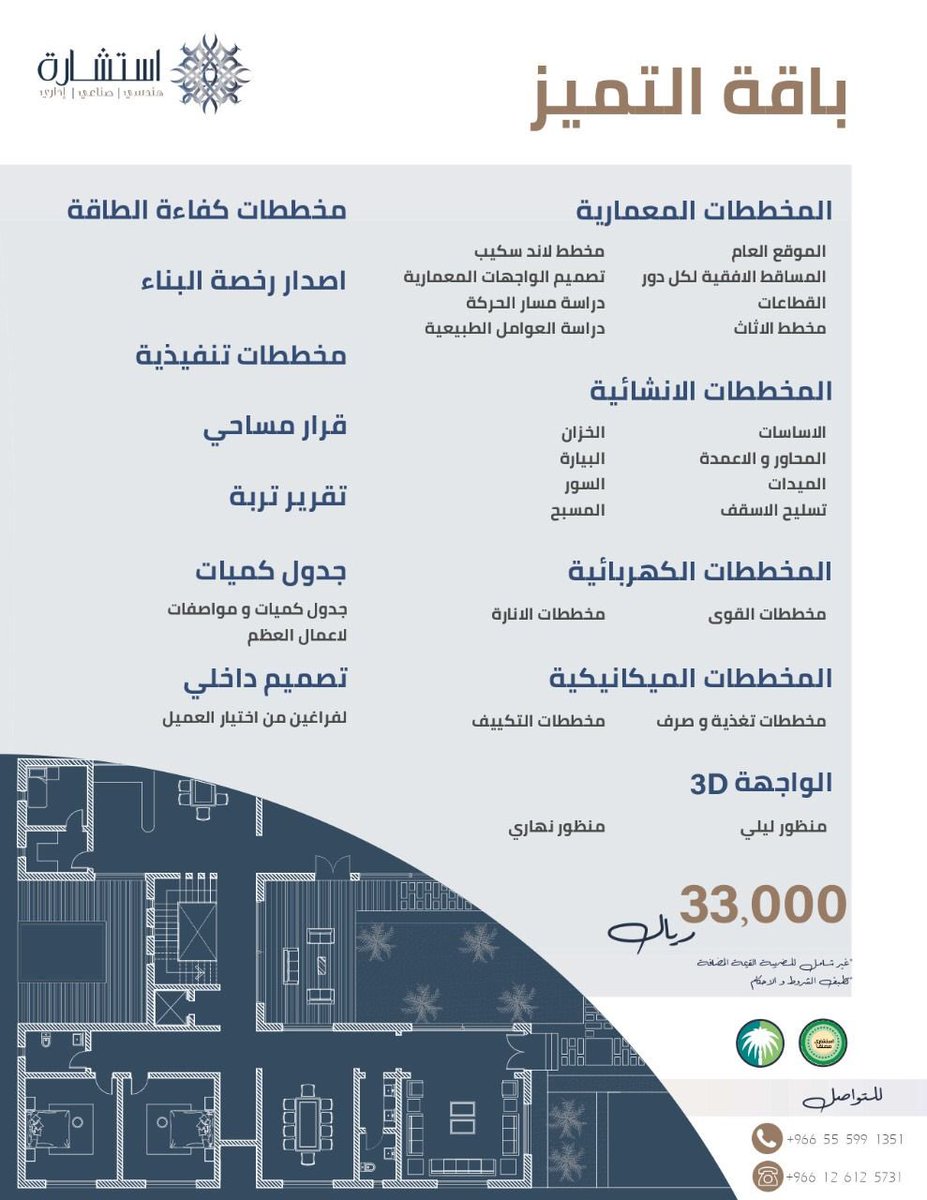 7amad_rsd's tweet photo. مرحبا بك ..

نقدم لك حلول استشارية وتنفيذية متكاملة
تتضمن التصميم واستخراج رخصة البناء والتنفيذ

عبر : 

مكتب استشارة للاستشارات الهندسية
مؤسسة الحمد للمقاولات (مقاول مصنف)

خدماتنا بامتداد الوطن

للتواصل : 0555991351 https://t.co/m9QUlrPtTw
