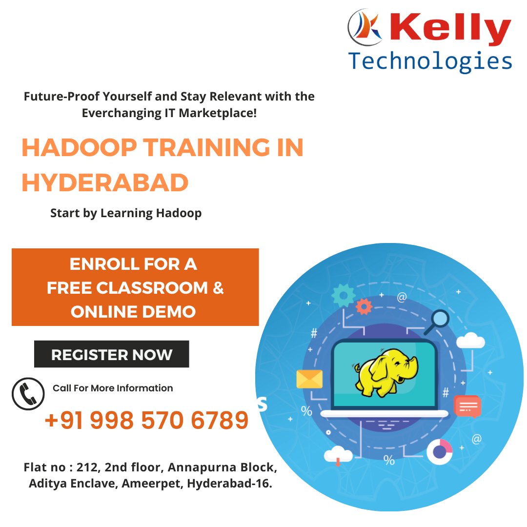 KellyTechno_adm's tweet photo. Future-Proof Yourself and Stay Relevant with the Everchanging IT Marketplace!
Start by Learning Hadoop
For More:
https://t.co/AbUjU0lExm
For More:
https://t.co/3sD6NGK22O
#HadoopTraining #HadoopCourse #Hyderabad #Online https://t.co/jXRphHHUdw