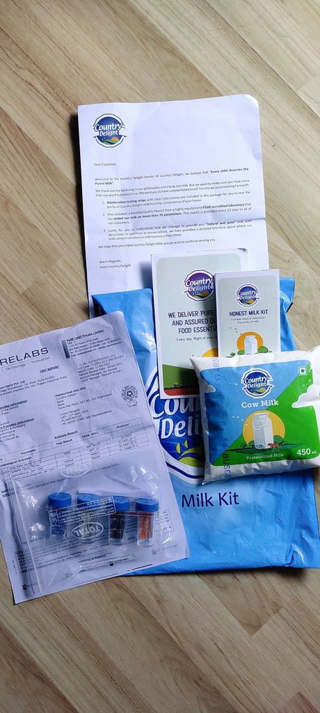 Country delight is so confident with their product that they've included lab tests and testing strips with the pack.

I wish every other brand was this transparent with their customers, also more people need to become aware of lab tests to ensure maximum purity.
