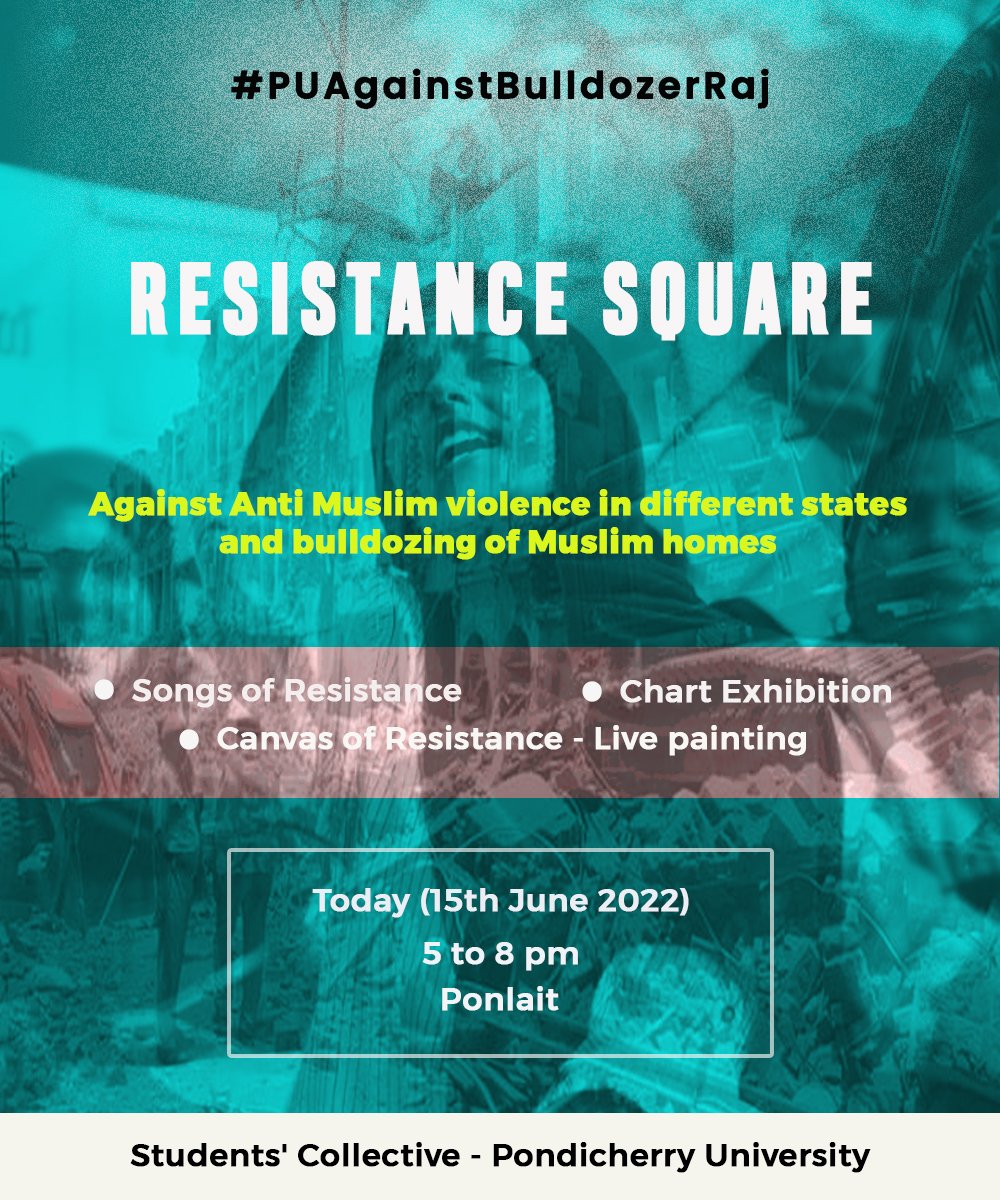 pu_asa's tweet photo. In solidarity with Resistance Square.
#PUAgainstBulldozerRaj https://t.co/mRGEZqR99j