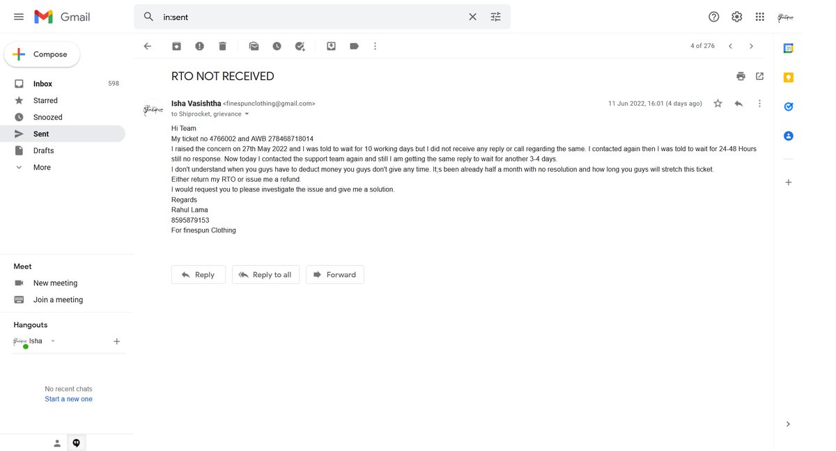 Rahulkaran185's tweet photo. @Vysheshk @ShiprocketIndia @gautam_bfrs @amazonIN @AmazonHelp @JeffBezos @jagograhakjago Hi Everyone, I want to file complaint againgst shiprocket &amp; Amazon shipping as they have fake delivered the RTO. My ticket no 4766002 and AWB 278468718014 https://t.co/qc5VPsCYtL