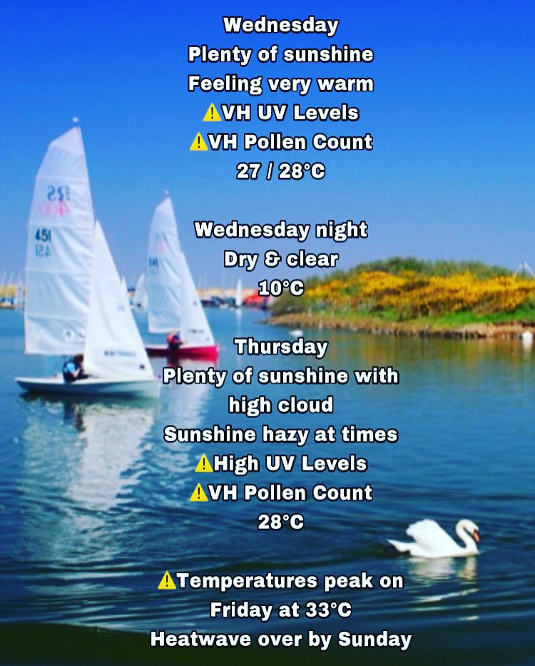 NevGWeatherGirl's tweet photo. Your Wednesday London Weather Summary brought to you by #NevGsLondonWeatherSummary ๐โ
Thank you for all your support, retweets and likes!
#VeryHighPollenCount ๐คง
#HumpDay ๐ช
#ItsAGoodDayForSailingโต๏ธ
#HappyWednesday๐โต๏ธ๐ฆขโ๏ธ
@Navi4Real https://t.co/DAEj9SZcz9
