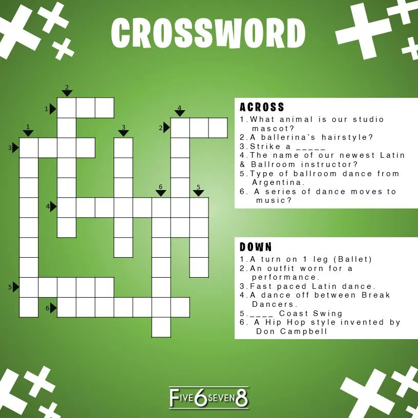 Can you complete our Crossword puzzle?

Comment your answers below:

#youthday #youthday2022 #games #crossword #dancecrossword