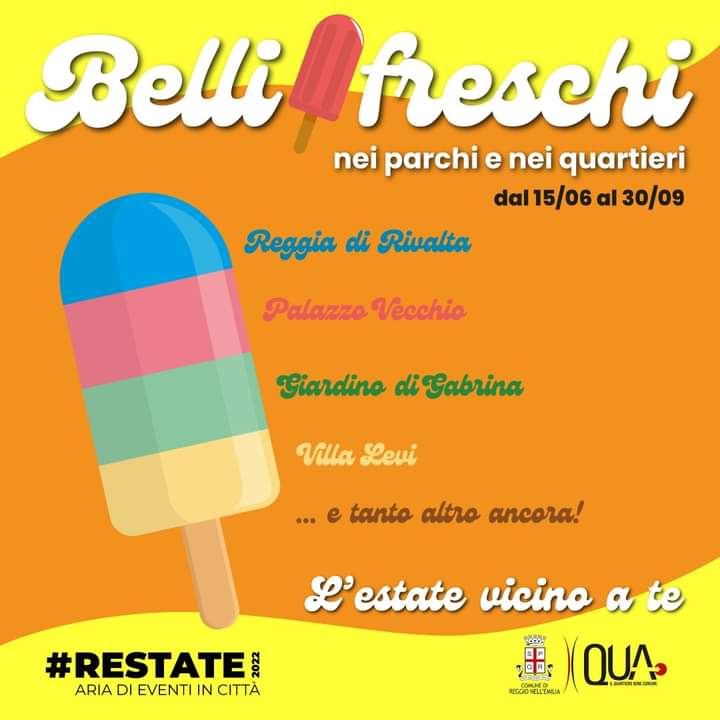quaderno_re's tweet photo. 🟨È arrivata #Restate2022 e tra le novità c'è la rassegna nella rassegna BELLI FRESCHI nei quartieri! Svago e socialità che portano fresco, almeno alla mente e all’anima, sotto casa!
Scopri tutti gli eventi 👉https://t.co/1Z5cktzsYh
#quartierebenecomune #siamoqua #bellifreschi https://t.co/GxYJYZAk6F