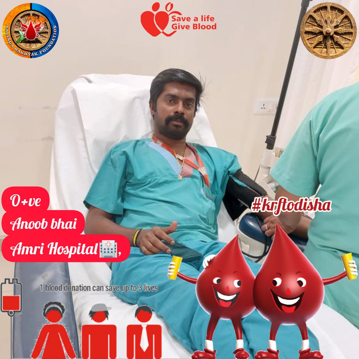 krftodisha's tweet photo. Today our @krftodisha Team #odiapua #Anoob Bhai🙏🏿 donating (O+) #Blood At #Amri #Hospital #Bhubaneswar
Tear's of Mother🤱 can't save her child but Your 🅱️lood Can💧
God bless you 🙏🏾& Proud of you Bhai❤️💐
#WorldBloodDonorDay
#donateblood
#savelife
@cpbbsrctc
@GovernorOdisha https://t.co/Kbbac7h0eo