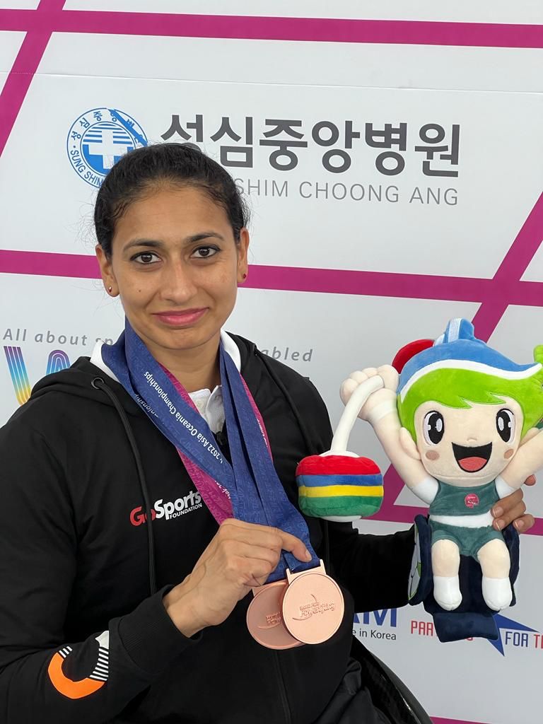 ImAvinashRaiBJP's tweet photo. Congratulations!! India's Manpreet Kaur wins bronze medal at the on going Pyeongtaek2022 Asia Oceania Para Powerlifting Championship in 41kg category.

She had best lift of 88kg and total lift of 173 kg. https://t.co/k8naP2kHLU