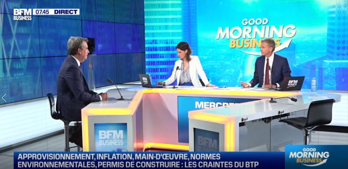 📺 [REPLAY] <a href="/osalleron/">Olivier Salleron</a>, président de la FFB, était ce matin en direct sur <a href="/bfmbusiness/">BFM Business</a> au micro de <a href="/chrisjaku/">Jakubyszyn Christoph</a> et Sandra Gandoin dans l'émission <a href="/goodmorning_biz/">Good Morning Business</a> sur l'inflation.
Retrouvez l'intégralité de son intervention ⤵️
youtu.be/_vOMal3wGCA

#LeBâtimentRecrute #emploi