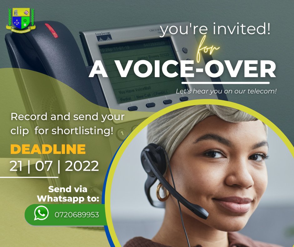 Jooustonline's tweet image. Thank you so much to those who've already sent your voiceovers... we are still accepting more! only 6 days left! Send the audio to the line in the poster. The script to use is available here: jooust.ac.ke/index.php/all-…
#talentchallenge
#Letyourvoiceheard
