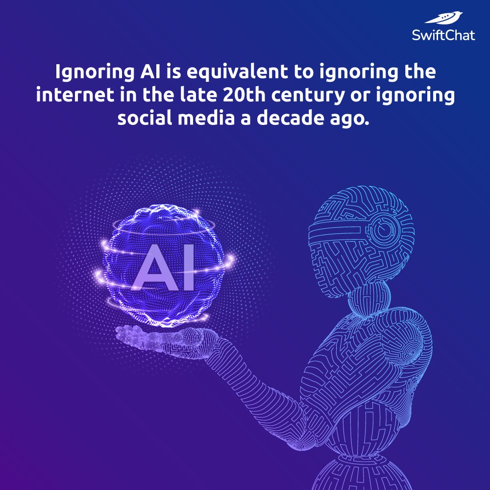 SwiftchatAi's tweet photo. Do You Agree?
#SwiftChat
#aichatbot #conversationalai #virtualassistant #chatbotplatform #machinelearning #artificalintelligence https://t.co/5yxTSQMHNW
