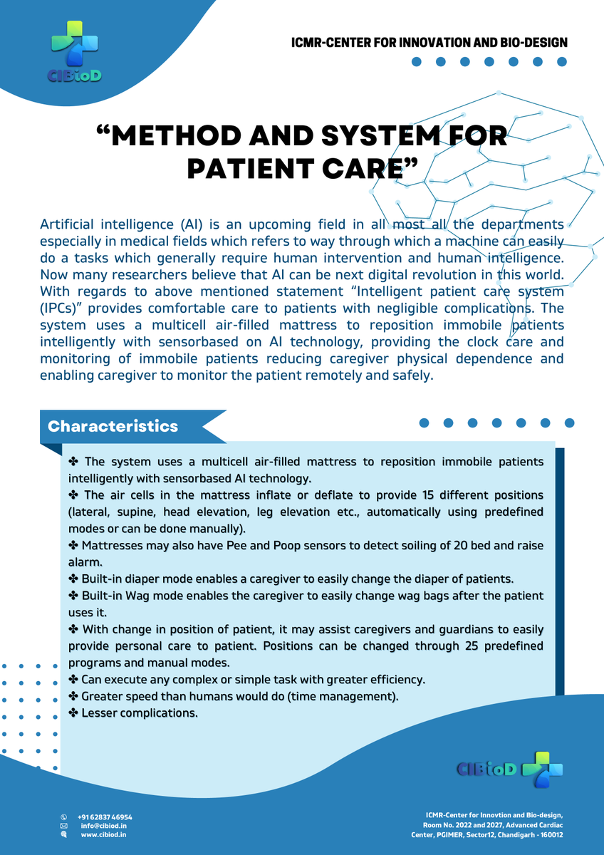 me_dvg's tweet photo. #Intelligent #patient #care #IPC uses multi-cell air-filled mattress to reposition immobile patients intelligently with #sensor based #AI #technology to provide 15 different positions viz-a-viz lateral, supine, head elevation, leg elevation, etc.
visit https://t.co/FdIdO8ZD5U https://t.co/zzg5kWSboM