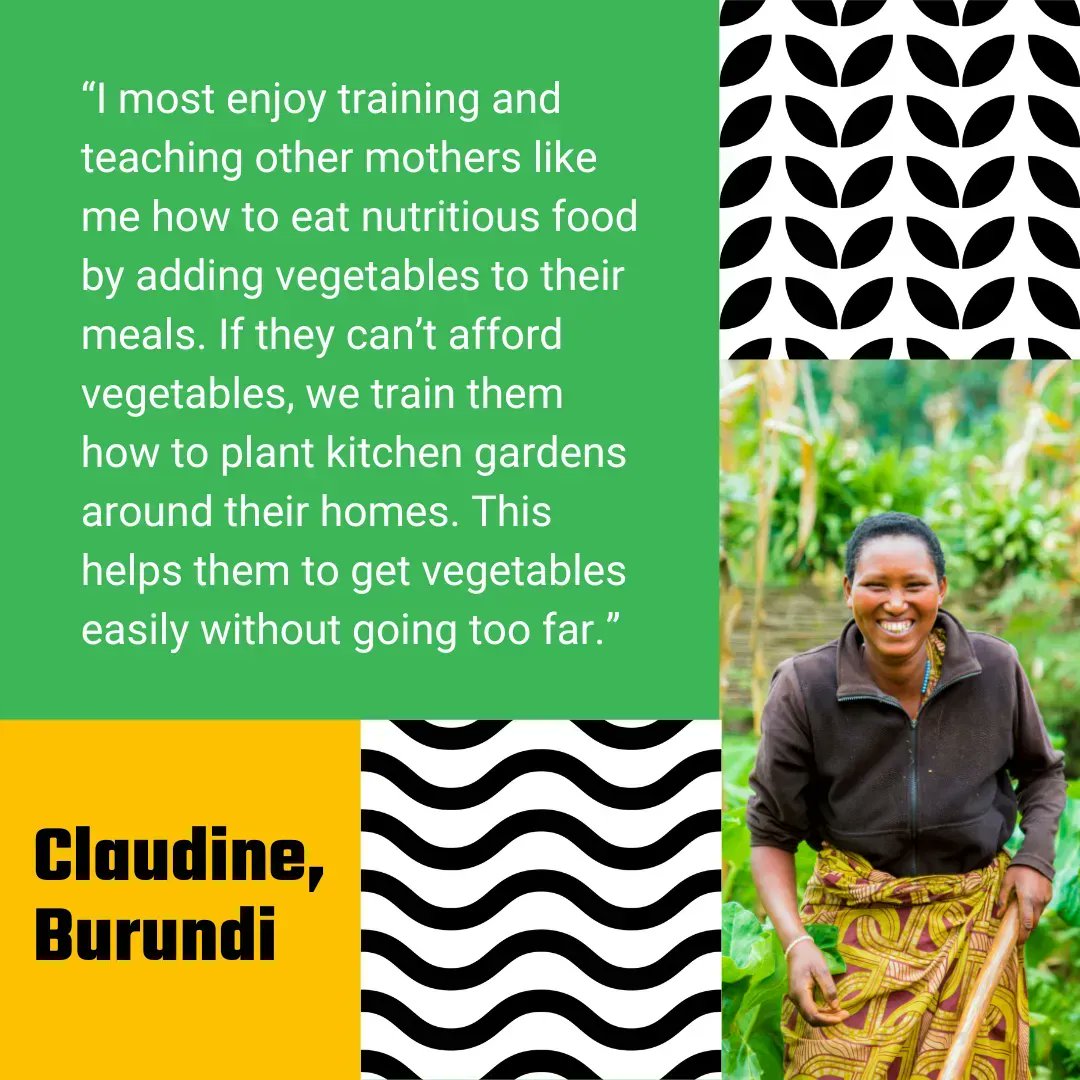 RippleEffectNGO's tweet photo. Meet Claudine, a #LightMother from Mwaro province, #Burundi. She shares knowledge with other mothers on:

🥕 Creating vegetable gardens
🍽️ Preparing nutritious meals for children
💧 Promoting good hygiene and sanitation at home.

Learn more at https://t.co/gV7zzVoLKK https://t.co/jnbm9Pj7T5